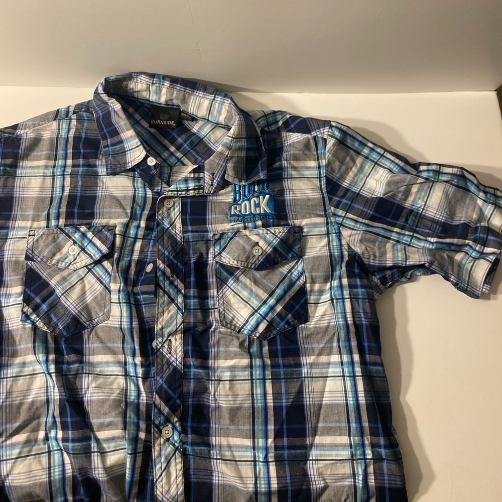 Boldrock Cider Navy and White Plaid Men's Shirt